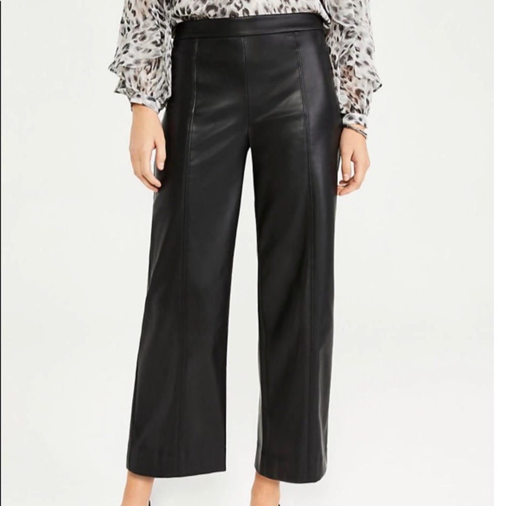 Ann Taylor cropped faux leather pants